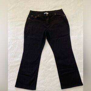 DG2 Diane Gilman Women's Plus Size 22W Black Stretch Jeans Straight Leg 5 Pocket